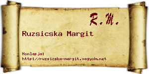 Ruzsicska Margit névjegykártya