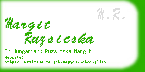 margit ruzsicska business card
